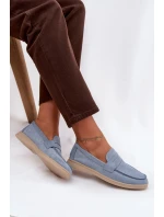 Dámské mokasyny z eko semiše modré Renelia
