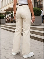 Jeansy damskie z paskiem i  beżowe model 22173053 - FashionStreet