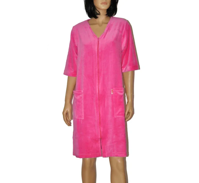 Dámský župan se zipem De Lafense 431 Velur M-4XL