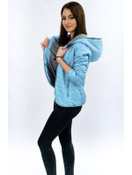 Modrá dámska bunda s kapucňou (DL011)
