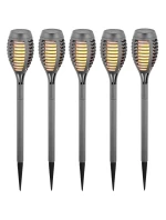 DANCING FLAMES SOLAR LAMP 12 LED SMD 7,5x7,5x46,5 cm KPL 5SZT