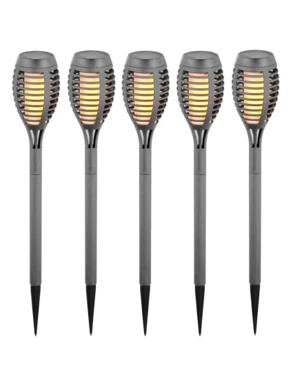 DANCING FLAMES SOLAR LAMP 12 LED SMD 7,5x7,5x46,5 cm KPL 5SZT