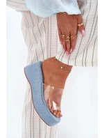 Dámské Pantofle S Páskem Na Klínu Jeans model 21696555 - Boto