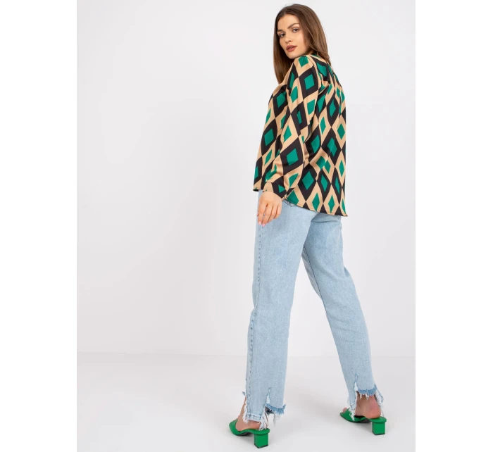 Blúzka DHJ BZ 15256.53P čierna a zelená Blúzka DHJ BZ 15256.53P čierna a zelená