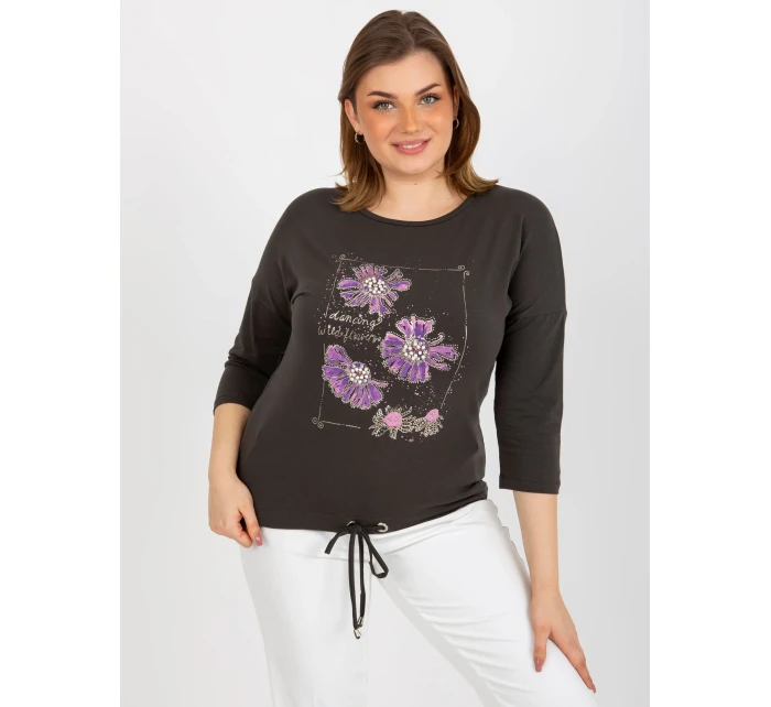 Dámska blúzka RV BZ 8457.47P tmavá khaki - FPrice Dámska blúzka RV BZ 8457.47P tmavá khaki - FPrice