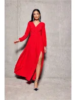 Dlhé šaty SUK0420 188244 červené - Roco Fashion Dlhé šaty SUK0420 188244 červené - Roco Fashion