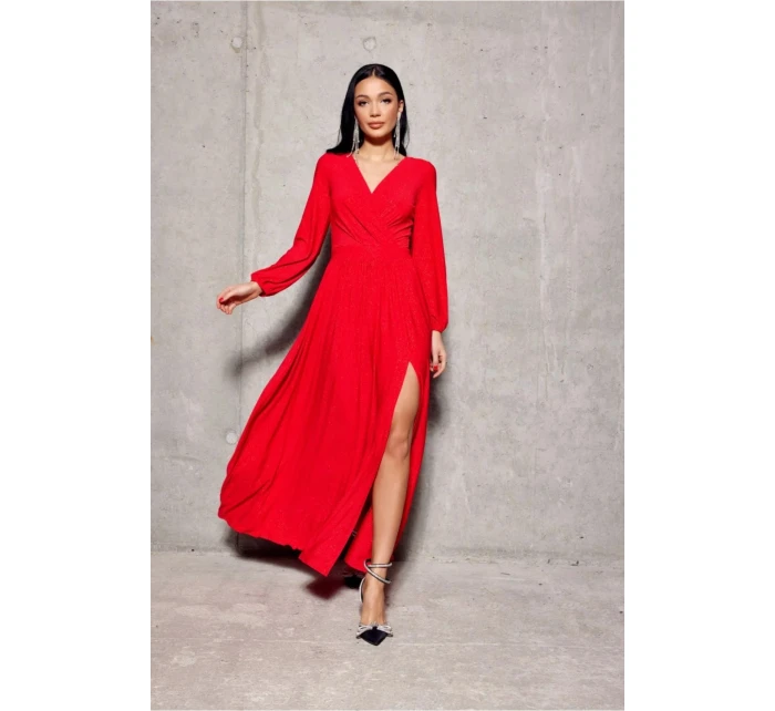 Dlhé šaty SUK0420 188244 červené - Roco Fashion Dlhé šaty SUK0420 188244 červené - Roco Fashion