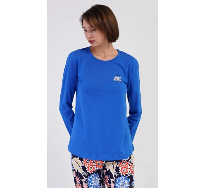 Dámske dlhé pyžamo Kvety Dámske dlhé pyžamo Kvety