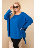 Dámská tunika Plus Size z bavlny s asymetrickým spodním lemem model 21808713 - K-Fashion
