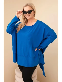 Dámská tunika Plus Size z bavlny s asymetrickým spodním lemem model 21808713 - K-Fashion