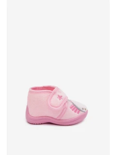 Dětské pantofle na suchý zip růžové model 21794034 - Boto