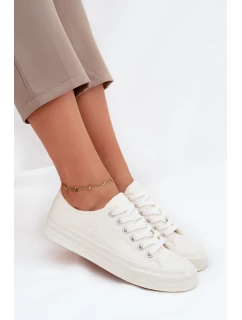 Dámske zateplené nízke tenisky Big Star - biele