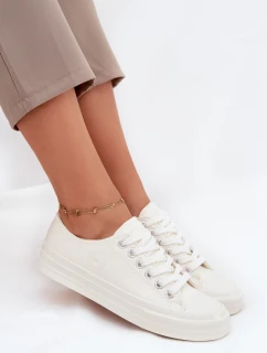 Dámske zateplené nízke tenisky Big Star - biele