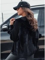 Dámská krátká bunda z alpaky s kapucí černá Dstreet model 21980436 - FashionStreet