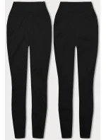 Hrubšie čierne bavlnené legíny (YW003)