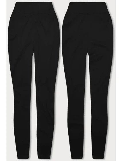 Hrubšie čierne bavlnené legíny (YW003)