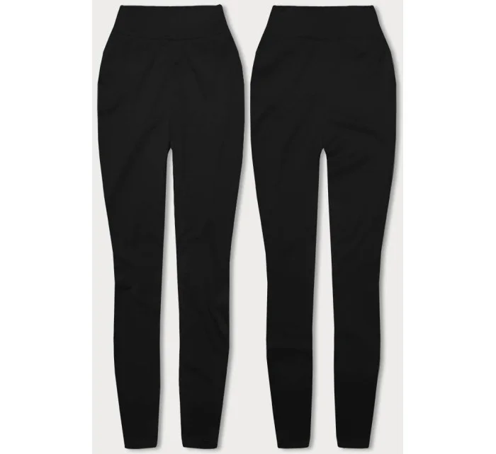 Hrubšie čierne bavlnené legíny (YW003)