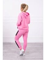 Športová sada s pruhmi svetlo ružová