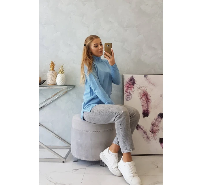 Stojanový sveter modrý