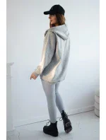 Súprava mikiny, topu a legín 3 v 1 sivá