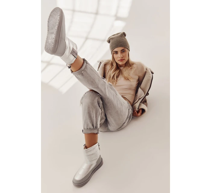Dámské Sněhule Big Star model 21561942 Stříbrné - Big Star Shoes Dámské Sněhule Big Star model 21561942 Stříbrné - Big Star Shoes