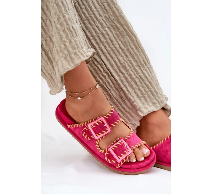 Dámské Pantofle S Přezkami A Dekorativním Fuchsie model 21696562 - Boto