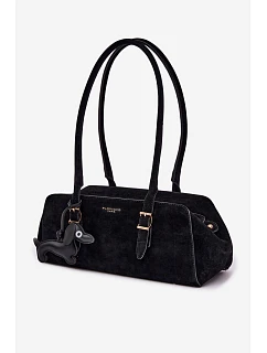 Kabelka z imitace semiše s přívěskem černá model 22111600 - Flora&Co