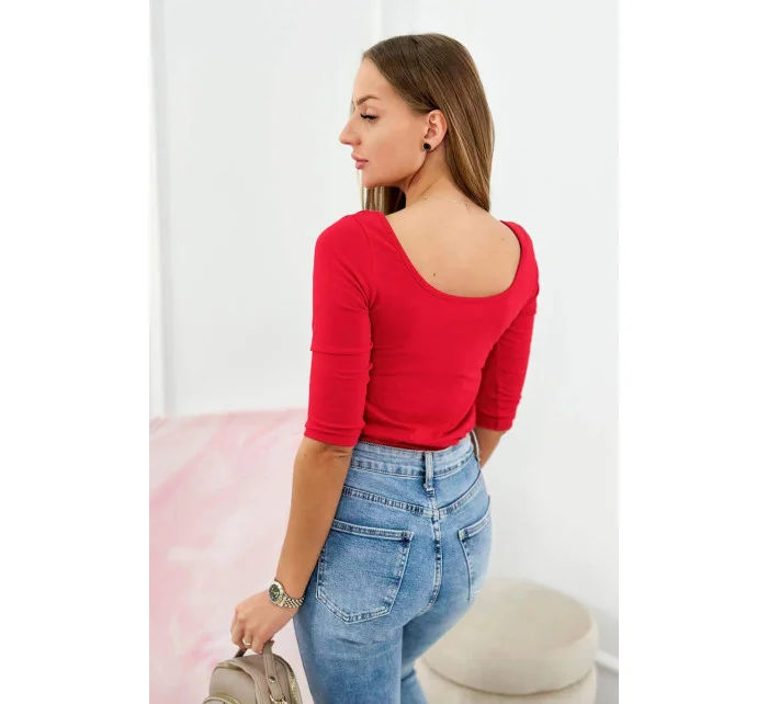 Blúzka s okrúhlym výstrihom 8832 červená - Kesi