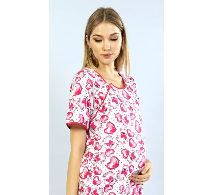 Dámská noční košile mateřská Méďa se srdcem
