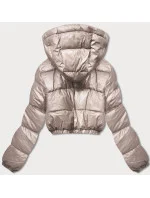 Béžová krátka páperová bunda (d2-3831-62)