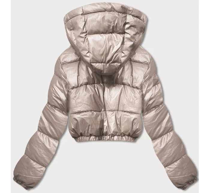 Béžová krátka páperová bunda (d2-3831-62)