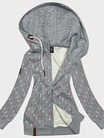 Teplá mikina na zips s kotvami sivá (2307)