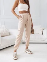 Béžové dámské kalhoty model 19813385 - Moon Béžové dámské kalhoty model 19813385 - Moon