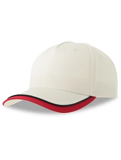 Kid Dětská 5 panelová kšiltovka white/red model 22411077 - Atlantis Headwear