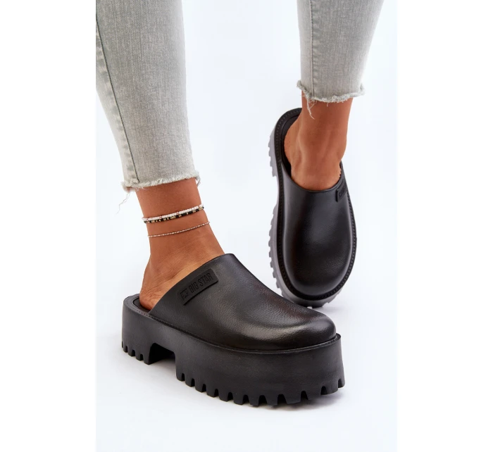 Damskie Klapki Na Masywnej Podeszwie Big Star NN274014 Czarne