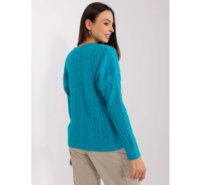 Sweter AT SW  turkusowy model 18909238 - FPrice