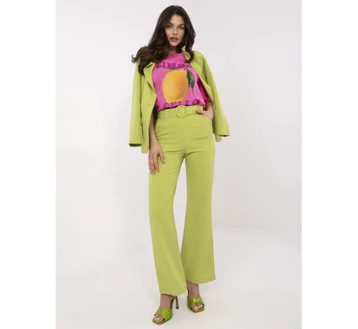 Kalhoty DHJ SP model 20969190 limetkově zelené - FPrice Kalhoty DHJ SP model 20969190 limetkově zelené - FPrice