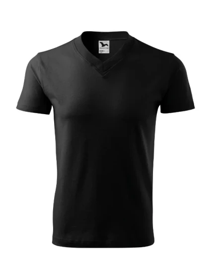 V-neck tričko unisex černá