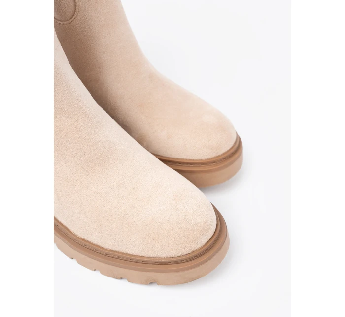 Zajímavé Jasnobeżowy dámské kotníčkové boty platforma Zajímavé Jasnobeżowy dámské kotníčkové boty platforma