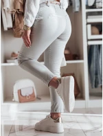 Dámske textilné nohavice s opaskom ROSSALI svetlo sivá FashionStreet UY2534