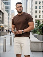 Pánske klasické hnedé tričko FashionStreet RX5679