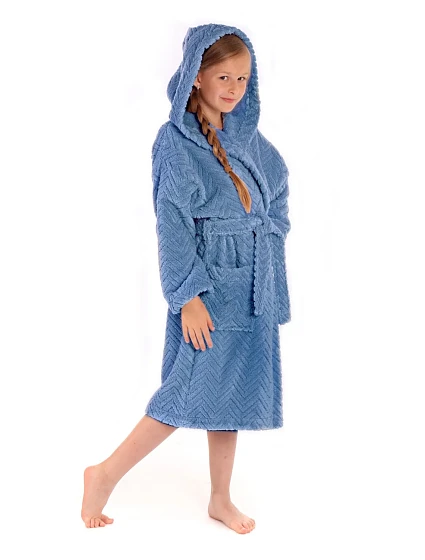 dětský župan Athena s kapucí dětské Denim světlý