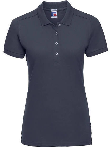 Russell Athletic 566F Dámske elastické polo tričko z piké 10.566F, farba french navy Russell Athletic 566F Dámske elastické polo tričko z piké 10.566F, farba french navy