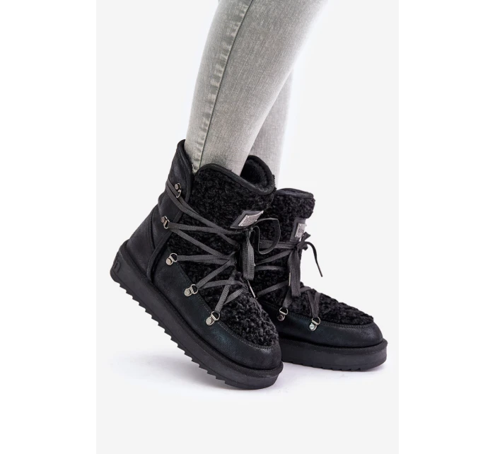 Śniegowce Na Platformie Wegańskie D.Franklin DFSH370004 Czarne Śniegowce Na Platformie Wegańskie D.Franklin DFSH370004 Czarne