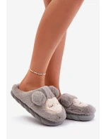 Teplé Kožené Pantofle Dámské Šedé model 21677919 - Boto Teplé Kožené Pantofle Dámské Šedé model 21677919 - Boto