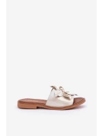 Klapki Z Ozdobą Skóra Naturalna Zazoo 3667 Złoty Przecierany Klapki Z Ozdobą Skóra Naturalna Zazoo 3667 Złoty Przecierany