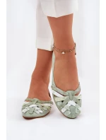 Dámské Kožené Baleríny model 21693673 Mátové - Maciejka