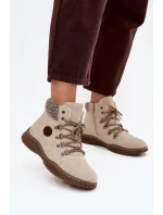 Ocieplane Botki Trapery Damskie Jasnobeżowe Zenaya Ocieplane Botki Trapery Damskie Jasnobeżowe Zenaya