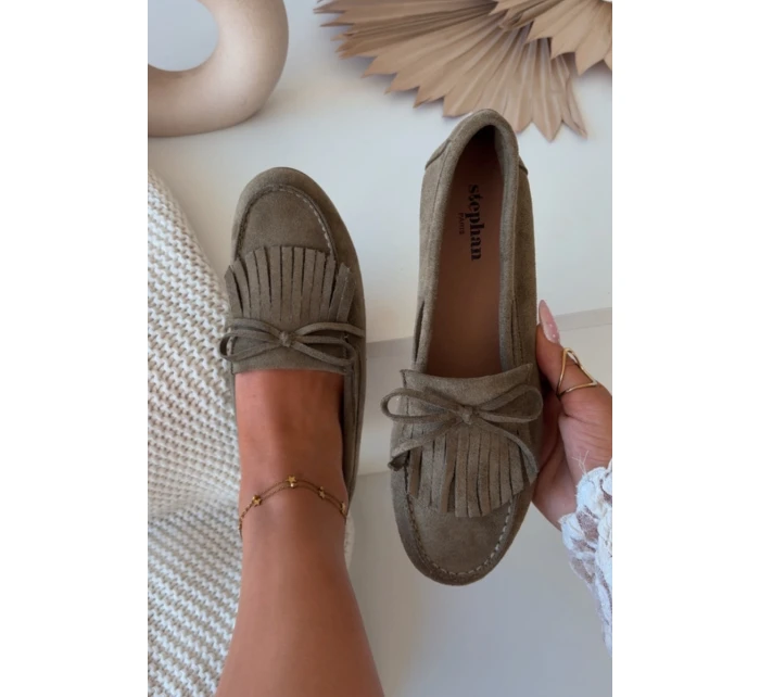 Dámské mokasíny s třásněmi zelené Janelisse Dámské mokasíny s třásněmi zelené Janelisse