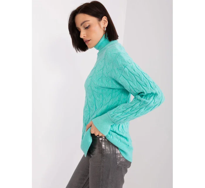 Sweter AT SW model 19040899 mietowy - FPrice Sweter AT SW model 19040899 mietowy - FPrice